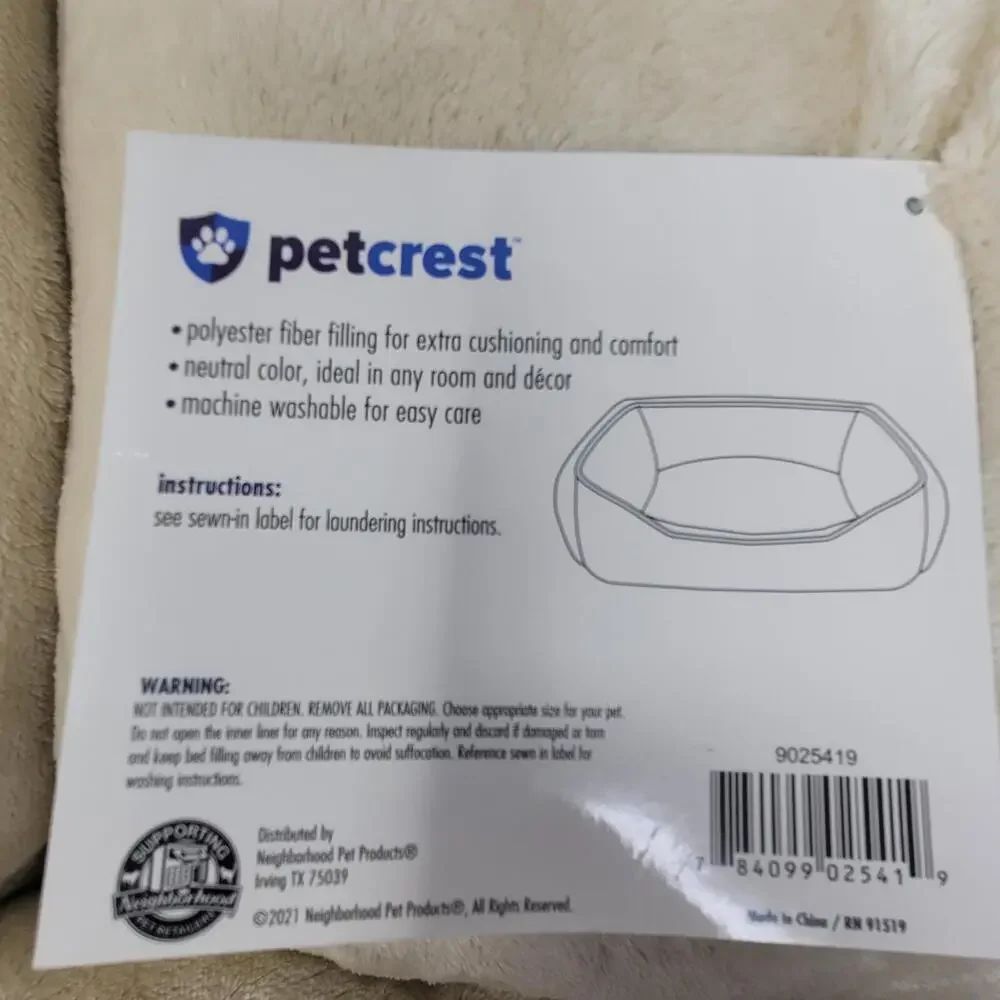 Petcrest Plush Cuddler Bed for Dogs & Cats Brown 25